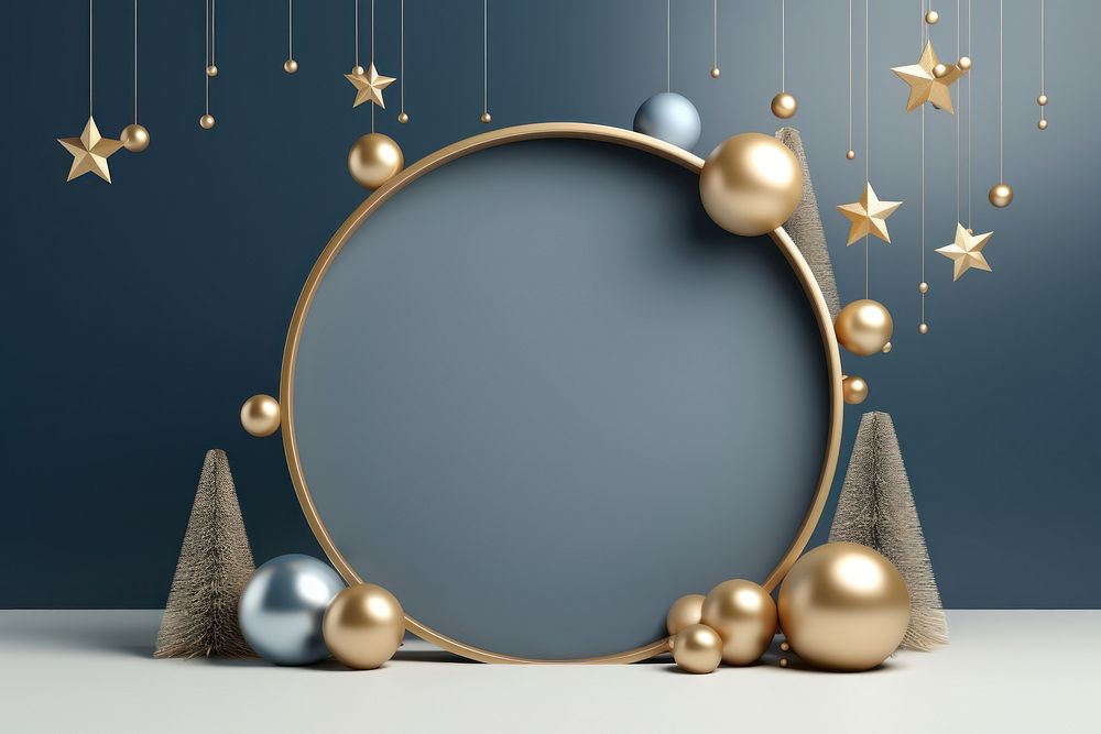 Festive Christmas frame christmas shape gold. AI generated Image by rawpixel.