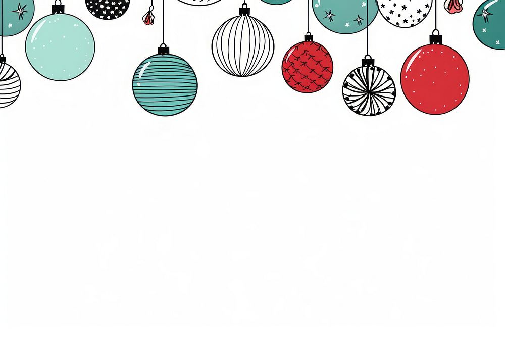 Hand drawn doodle christmas balls backgrounds pattern celebration. AI generated Image by rawpixel.
