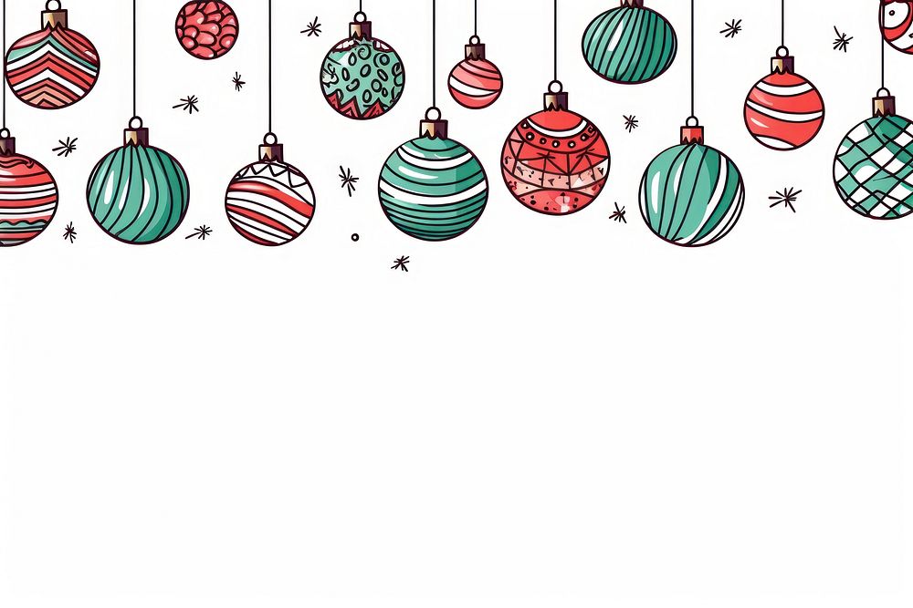 Hand drawn doodle christmas balls backgrounds celebration accessories. AI generated Image by rawpixel.