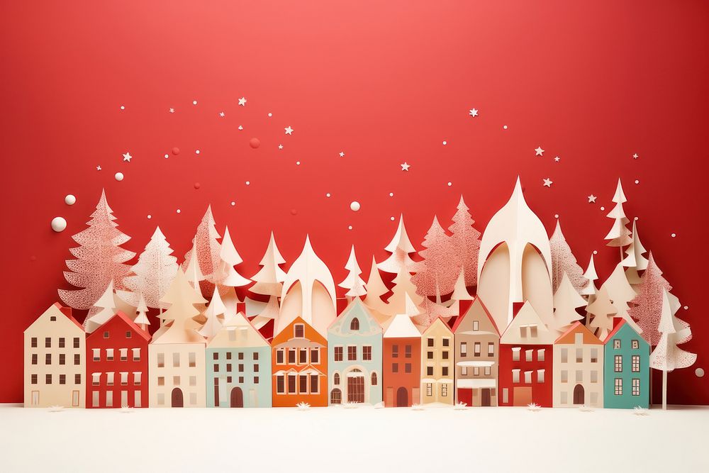 Christmas town celebration architecture building confectionery. AI generated Image by rawpixel.