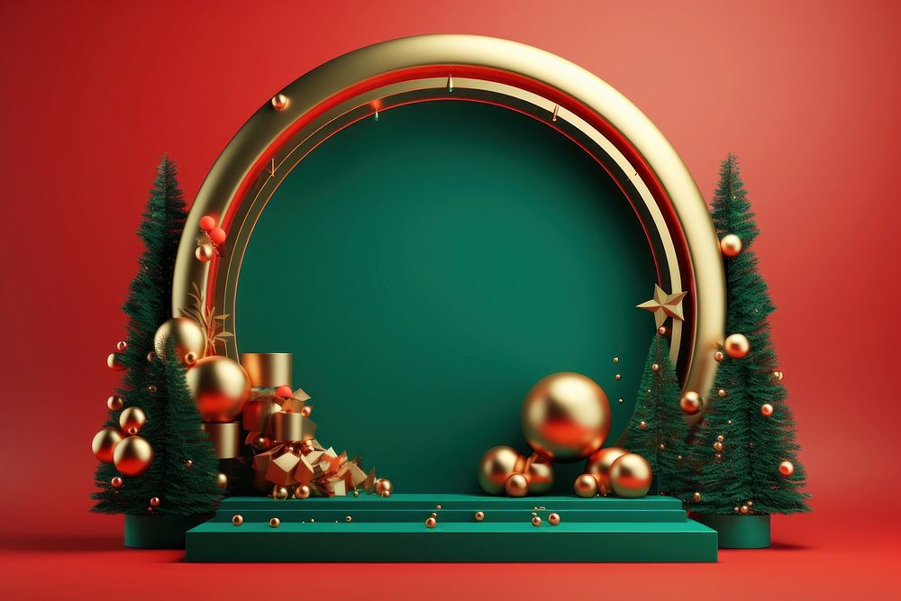 Christmas frame christmas shape green. AI generated Image by rawpixel.