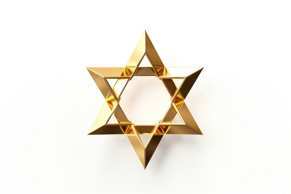 Hanukkah symbol gold white background. AI generated Image by rawpixel.