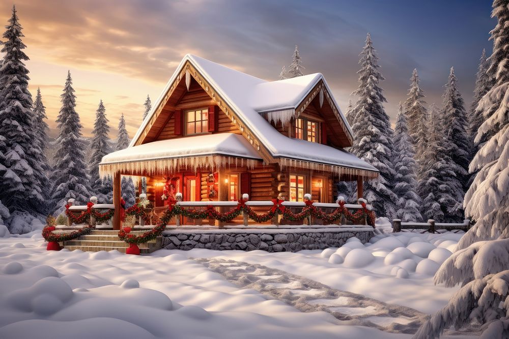 Serene Christmas architecture landscape christmas. AI generated Image by rawpixel.
