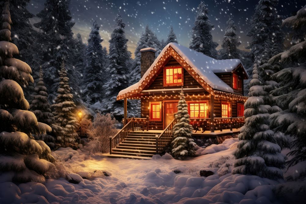 Serene Christmas architecture christmas building. AI generated Image by rawpixel.