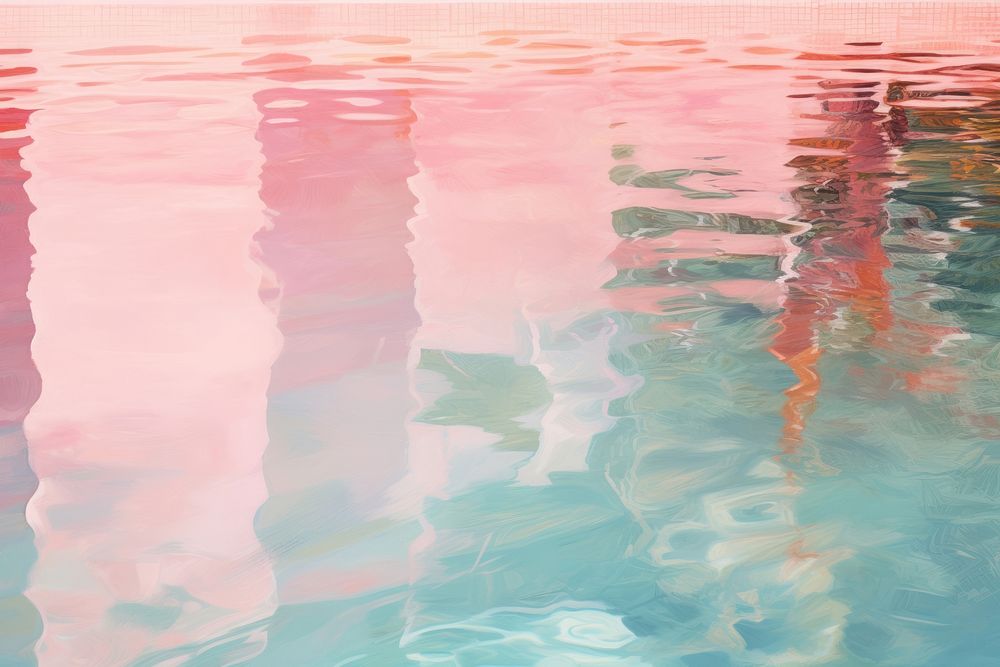 Pool reflected pink color painting backgrounds outdoors