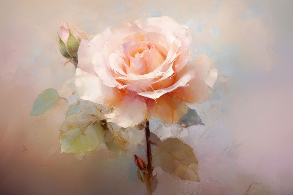 Rose flower painting blossom petal. AI generated Image by rawpixel.