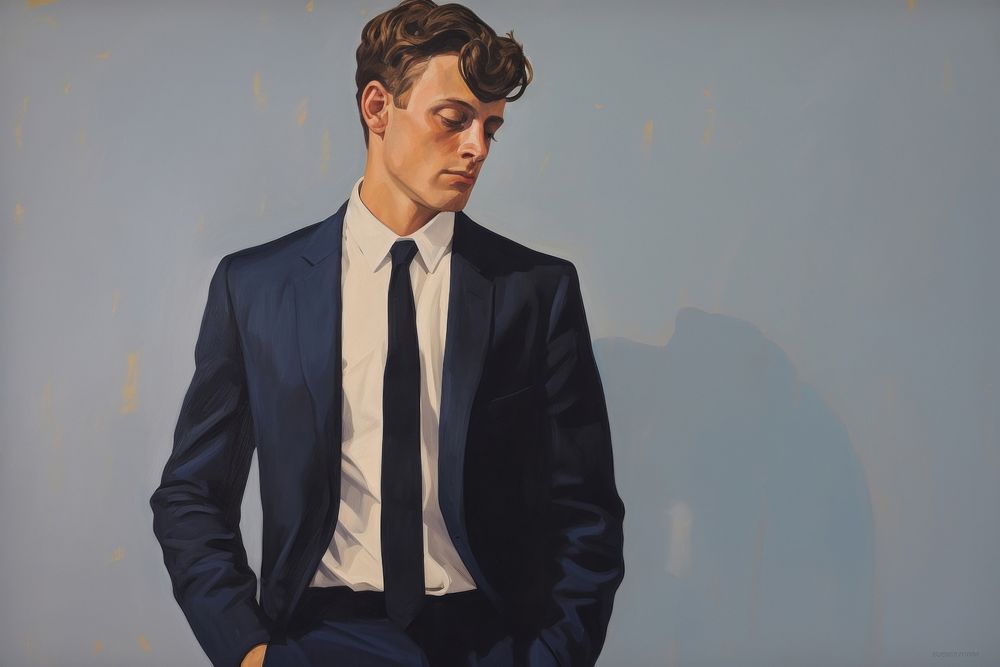 Painting blazer tuxedo adult. AI generated Image by rawpixel.