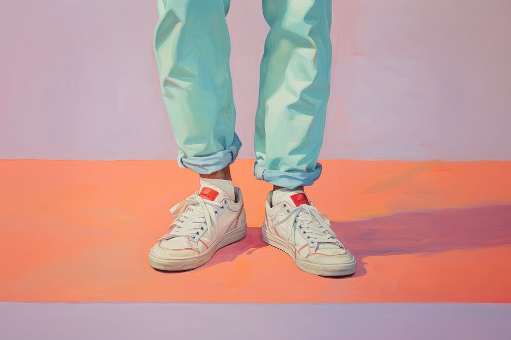 Footwear painting sneaker pants. AI generated Image by rawpixel.