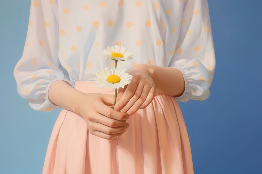 Daisy holding flower petal. AI generated Image by rawpixel.