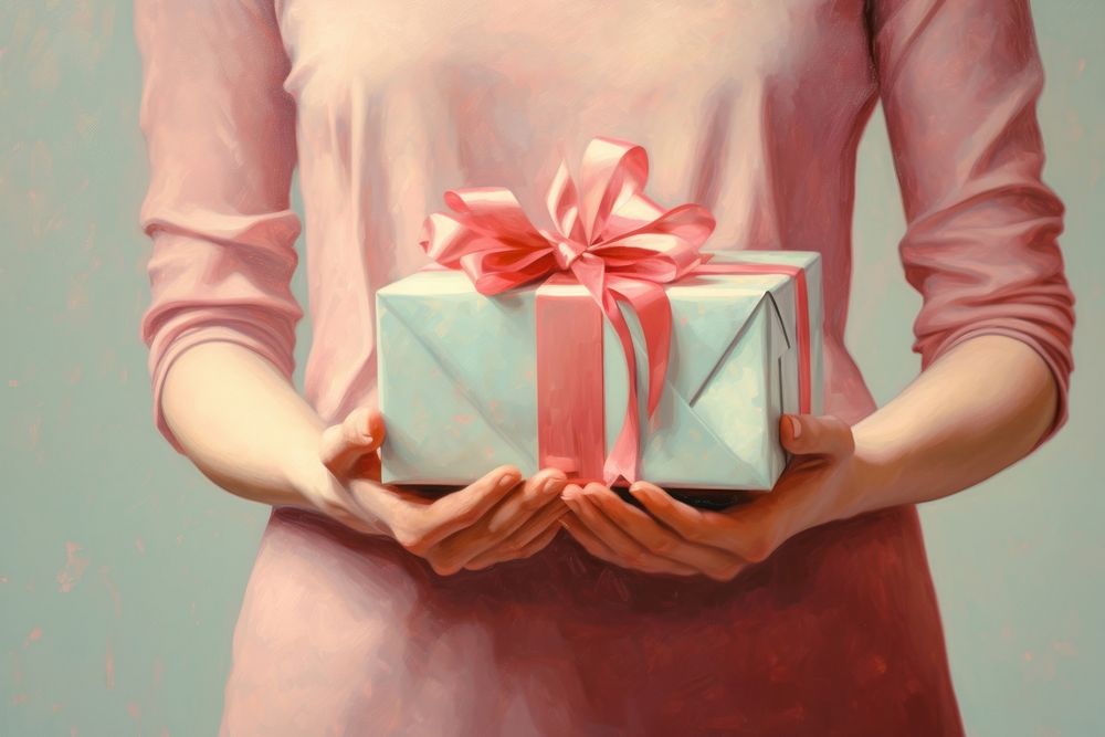 Hand carrying a gift box anticipation celebration anniversary. AI generated Image by rawpixel.