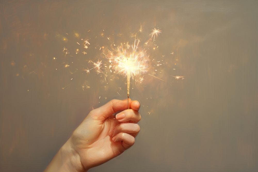 Hand holding sparkler finger sparks | Free Photo Illustration - rawpixel