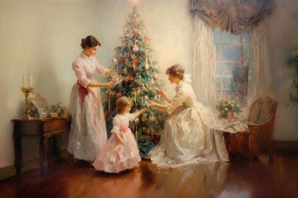 Christmas painting family adult