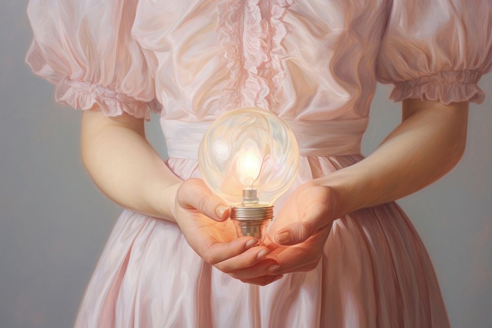 Lightbulb holding hand electricity. AI generated Image by rawpixel.