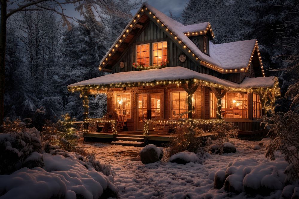 Cozy wooden house architecture building holiday. AI generated Image by rawpixel.