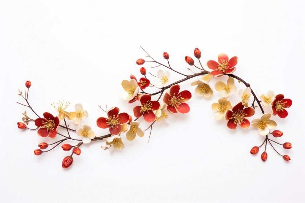 Flower branch plant red. AI generated Image by rawpixel.