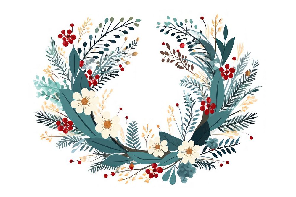 Christmas Christmas wreath pattern flower. AI generated Image by rawpixel.