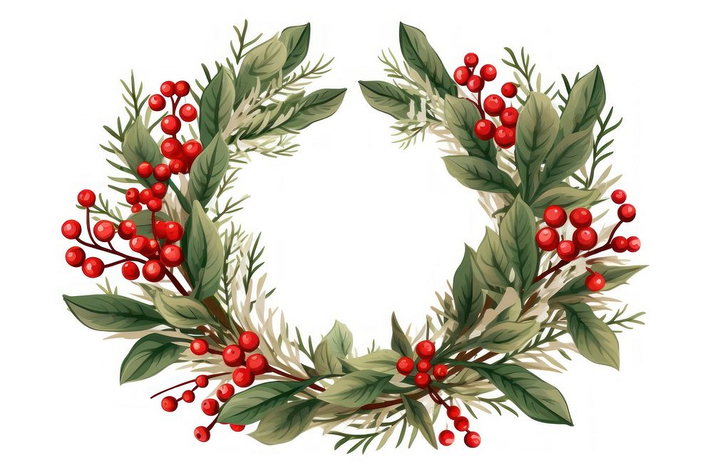 Christmas Christmas wreath plant white background. AI generated Image by rawpixel.