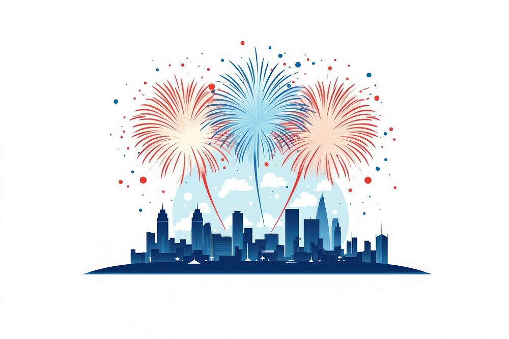 New Year day fireworks outdoors city. AI generated Image by rawpixel.