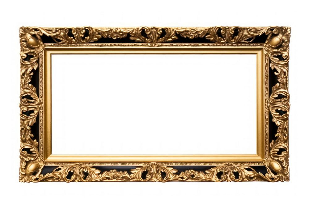 Golden vintage frame photo white background architecture. AI generated Image by rawpixel.