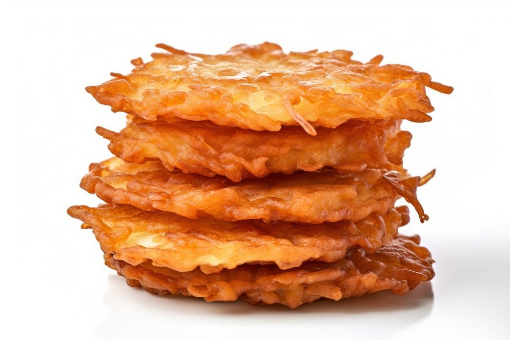 Hanukkah Latkes fritters food white background. AI generated Image by rawpixel.