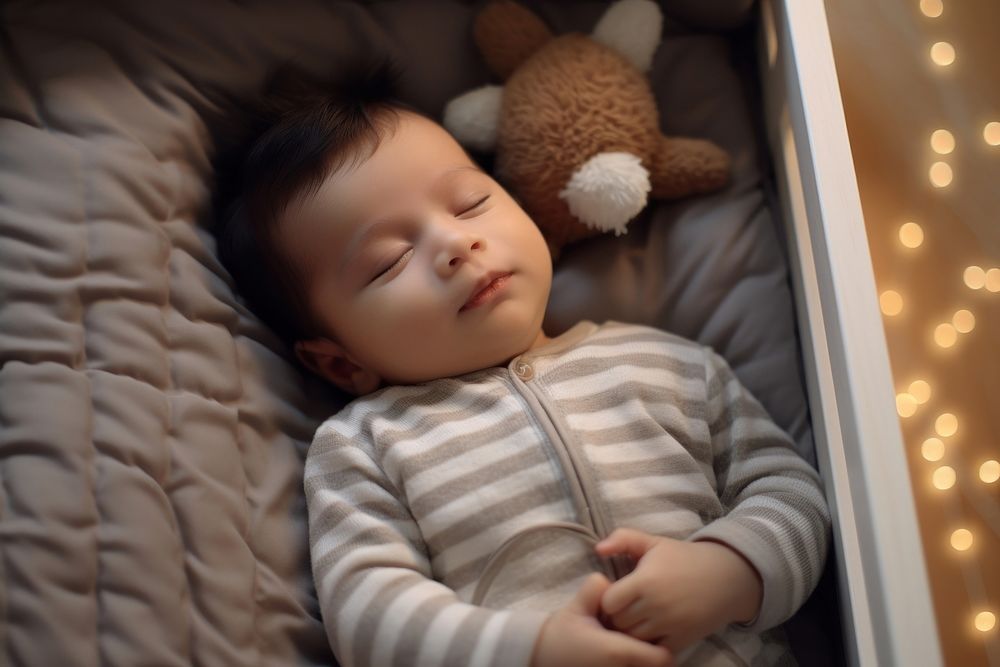 Baby sleeping blanket crib. AI generated Image by rawpixel.