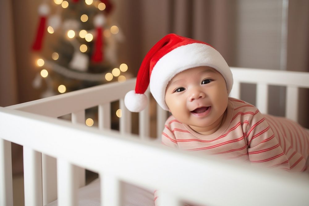 Crib baby celebration christmas. AI generated Image by rawpixel.