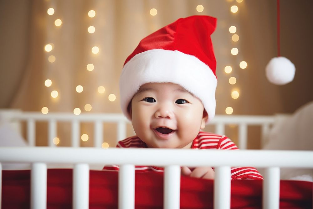 Crib baby celebration christmas. AI generated Image by rawpixel.