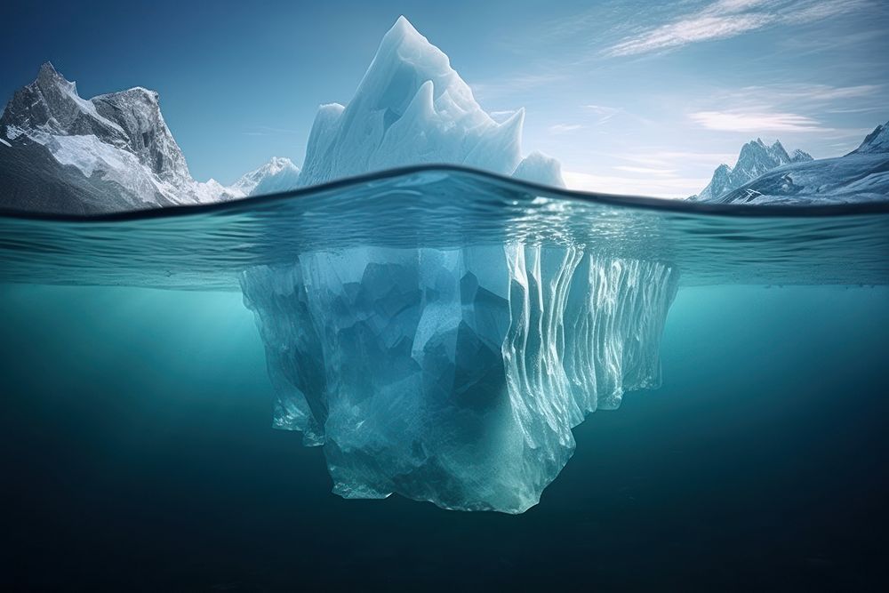 Iceberg floating outdoors nature. AI generated Image by rawpixel.