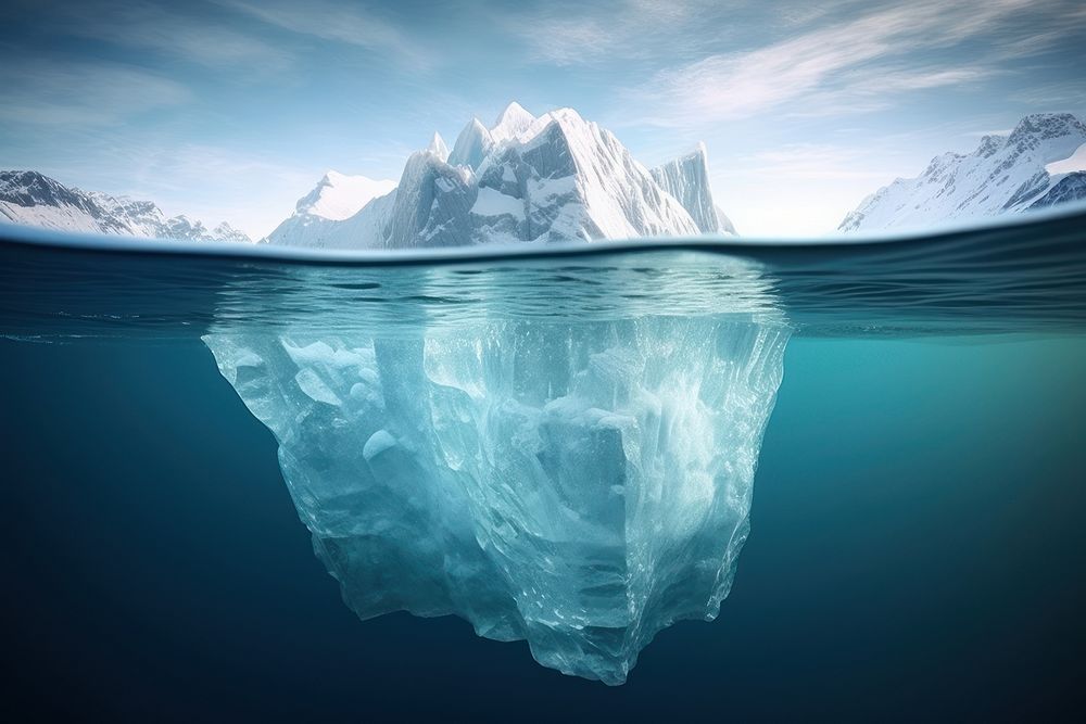 Iceberg floating outdoors nature. AI generated Image by rawpixel.