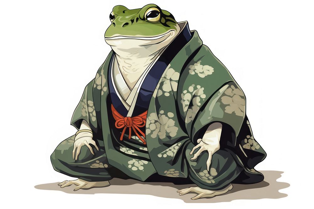 Edo era farmer character frog amphibian animal sweatshirt. AI generated Image by rawpixel.