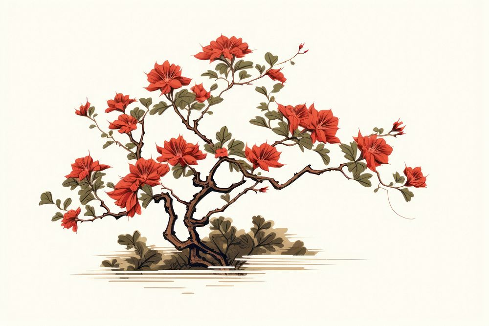 Japanese flowers plant art freshness. AI generated Image by rawpixel.