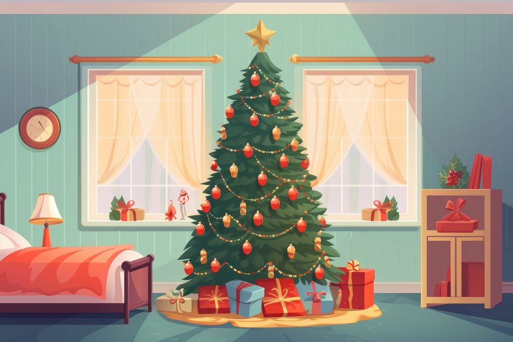 Christmas tree plant room. AI generated Image by rawpixel.