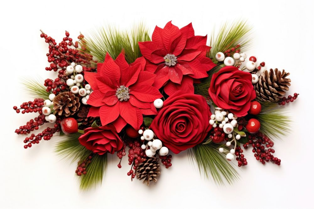 Christmas swag flower plant rose. AI generated Image by rawpixel.