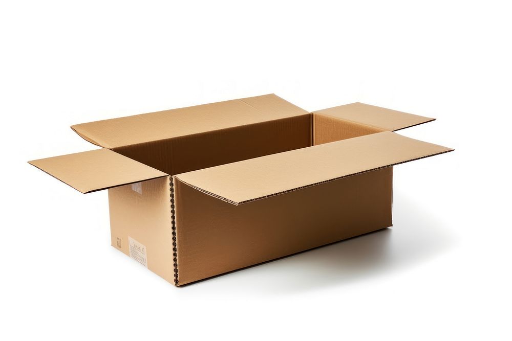 Long cardboard box carton white background delivering. AI generated Image by rawpixel.