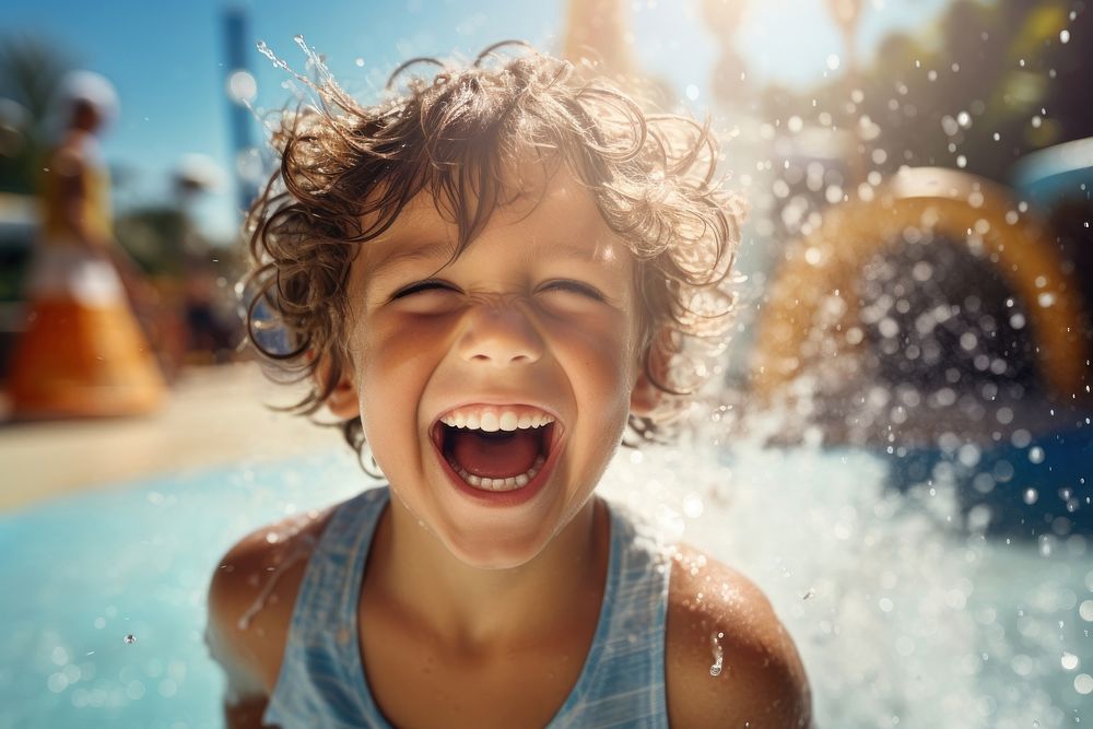 Laughing water baby fun. AI generated Image by rawpixel.