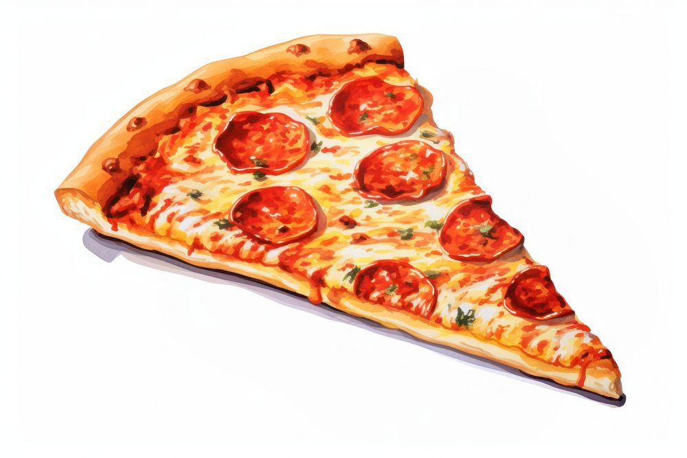 Pizza food white background pepperoni. AI generated Image by rawpixel.