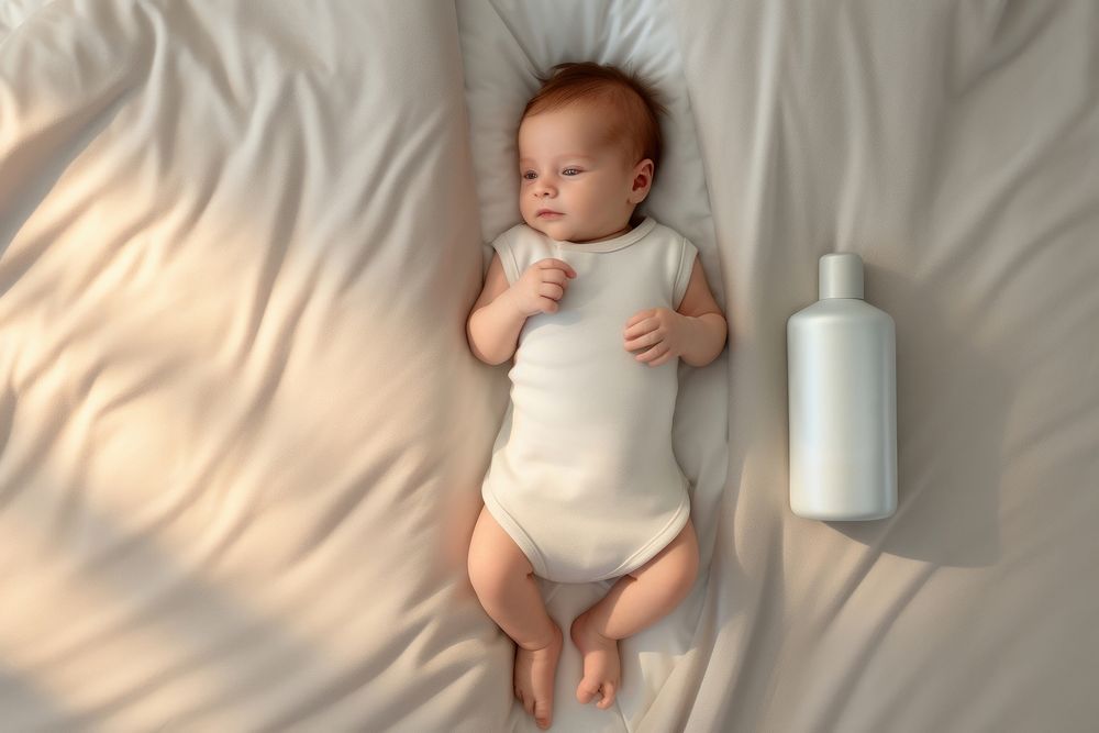 White lotion package baby furniture portrait. AI generated Image by rawpixel.