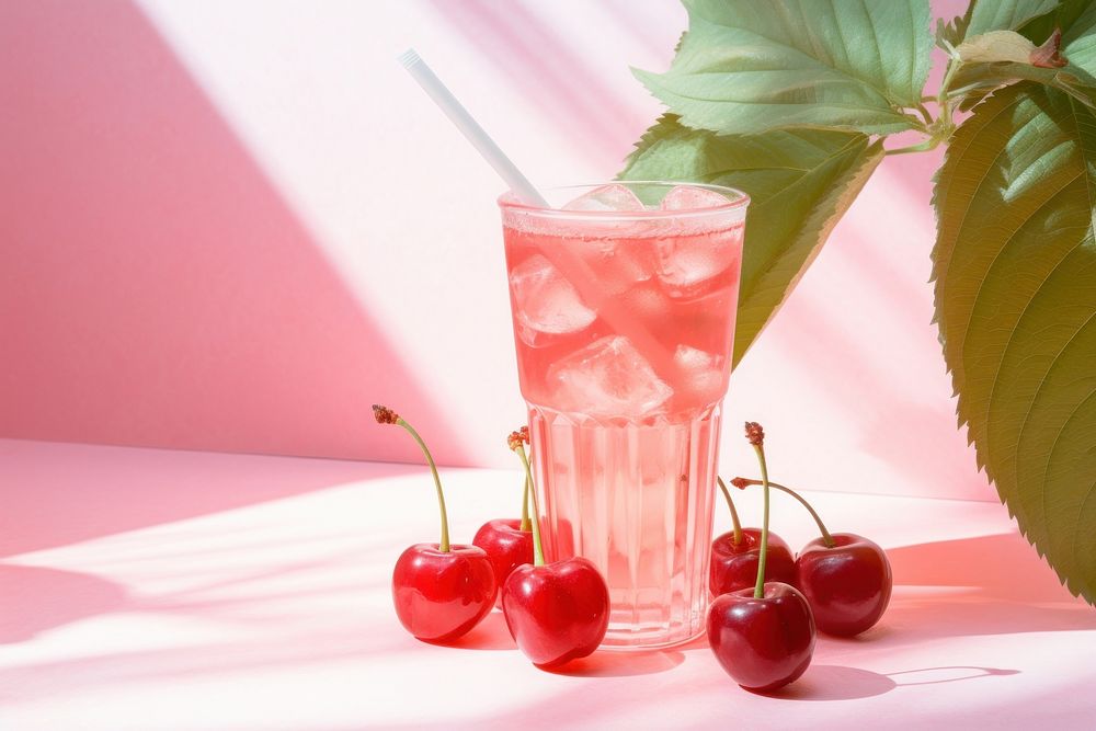Cherry juice cocktail summer fruit. AI generated Image by rawpixel.