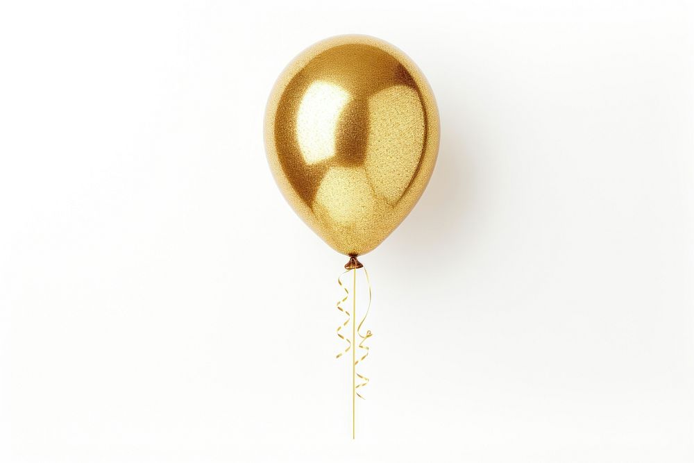 Balloon gold glitter white background celebration. AI generated Image by rawpixel.