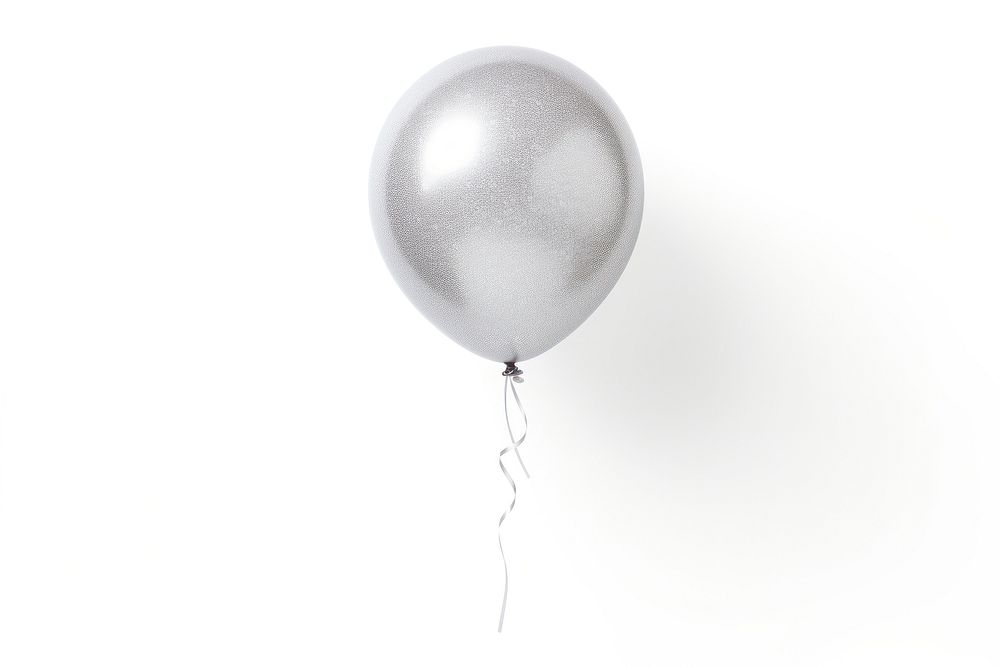 Balloon silver glitter white background celebration. AI generated Image by rawpixel.