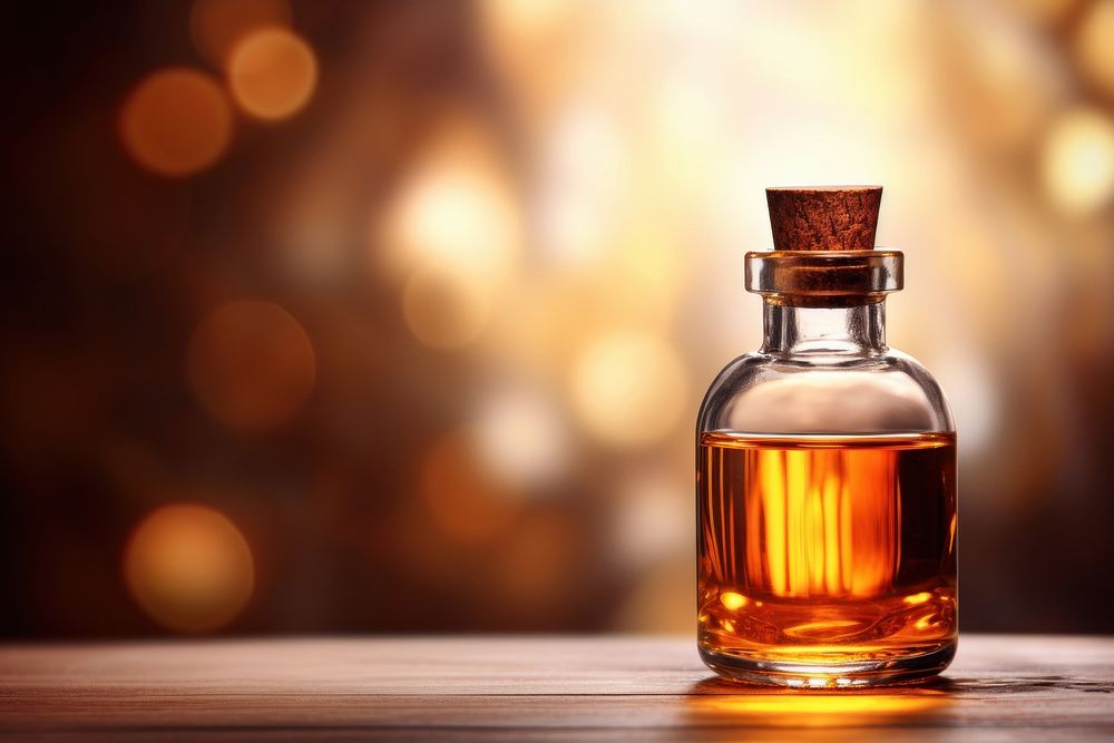 Aroma oil bottle perfume refreshment illuminated. AI generated Image by rawpixel.