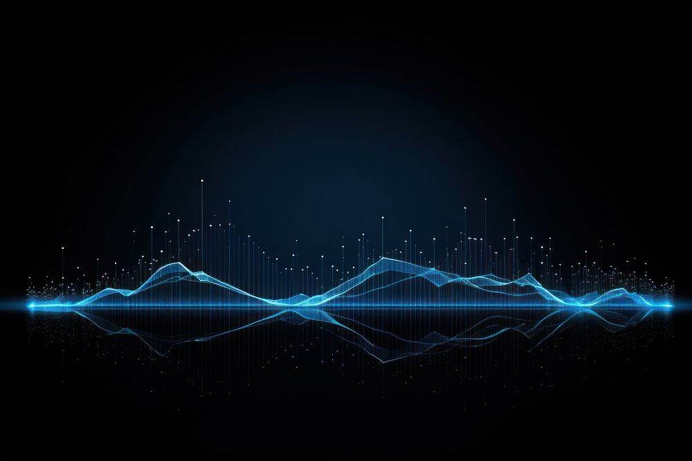 Blue wave graph line light backgrounds illuminated technology. AI generated Image by rawpixel.