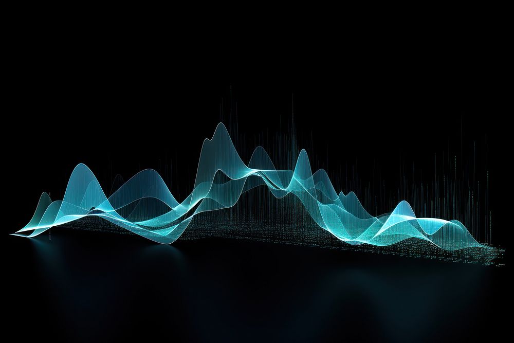 Blue wave graph line light backgrounds nature night. AI generated Image by rawpixel.