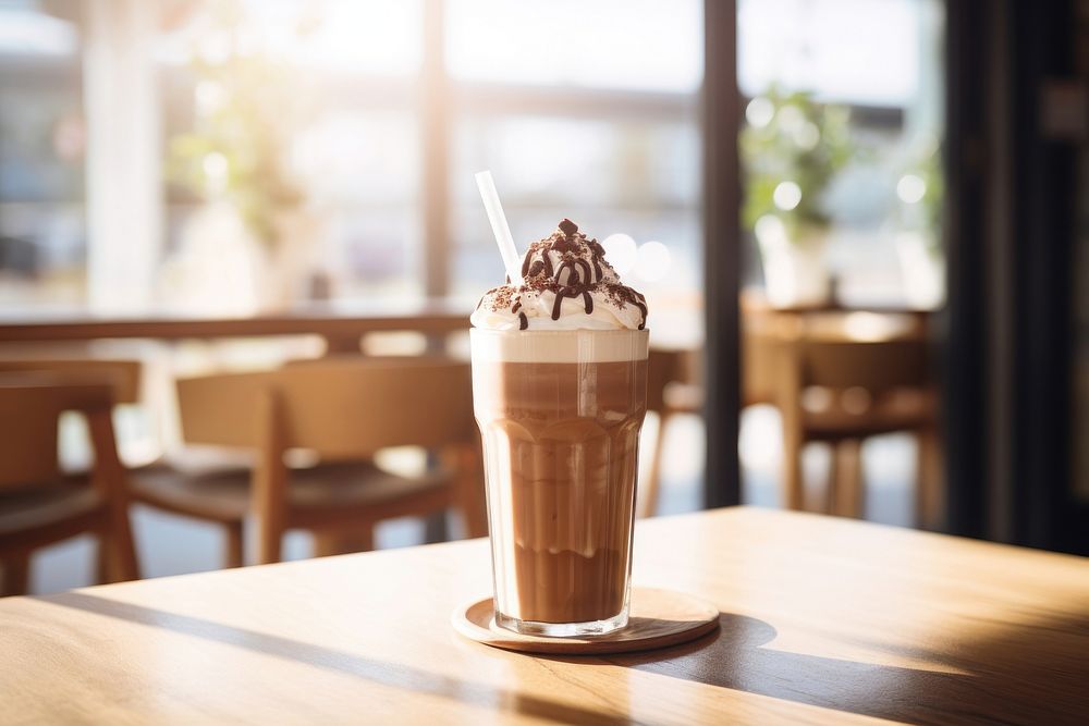 Chocolate milkshake dessert drink food. AI generated Image by rawpixel.