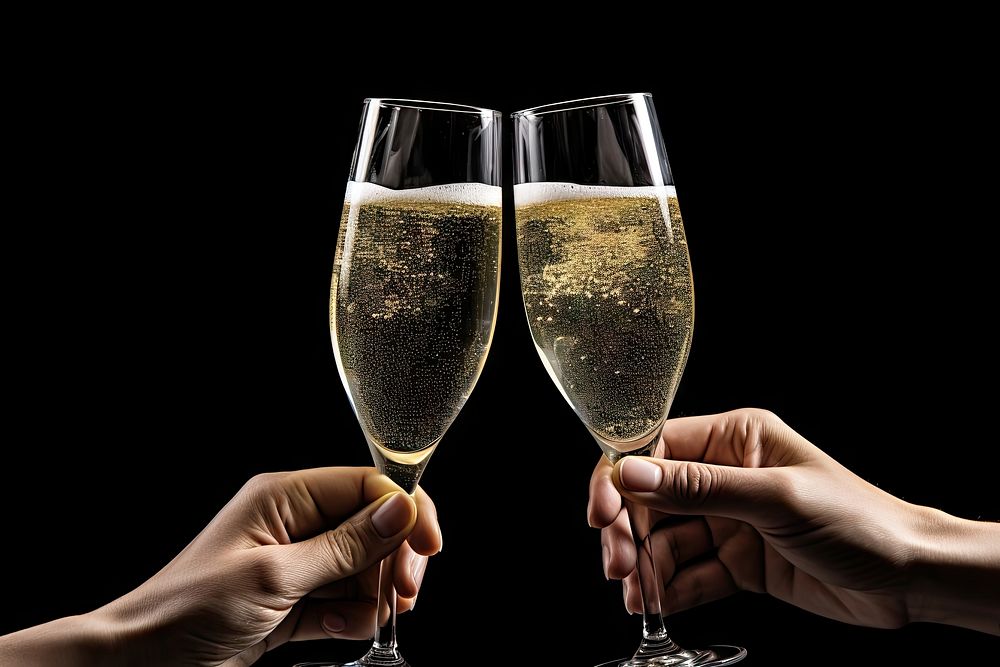 Champagne cheer hands glass drink adult. AI generated Image by rawpixel.