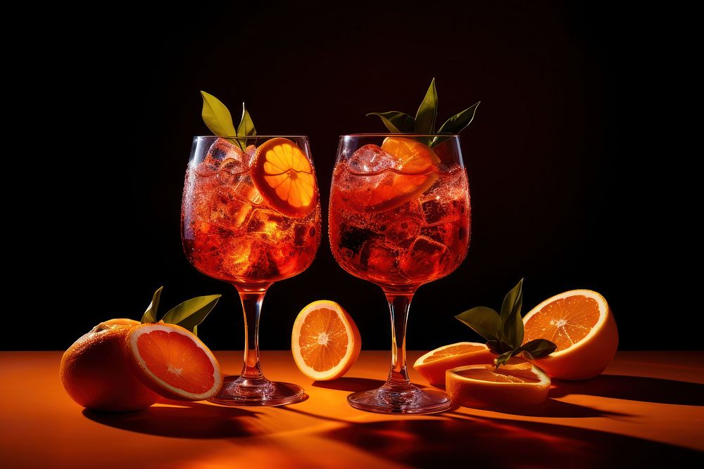 Glass grapefruit cocktail negroni. AI generated Image by rawpixel.