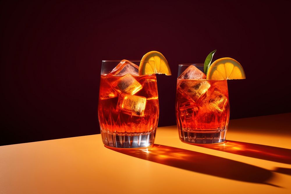 Glass cocktail negroni spritz. AI generated Image by rawpixel.