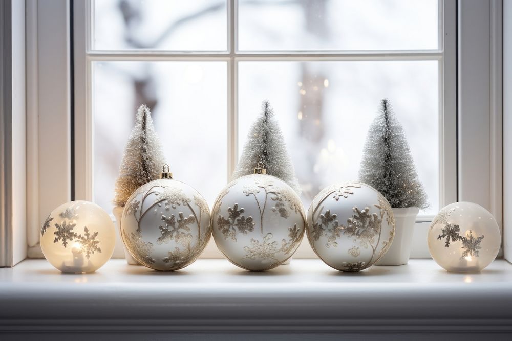 Christmas decoration windowsill holiday. AI generated Image by rawpixel.