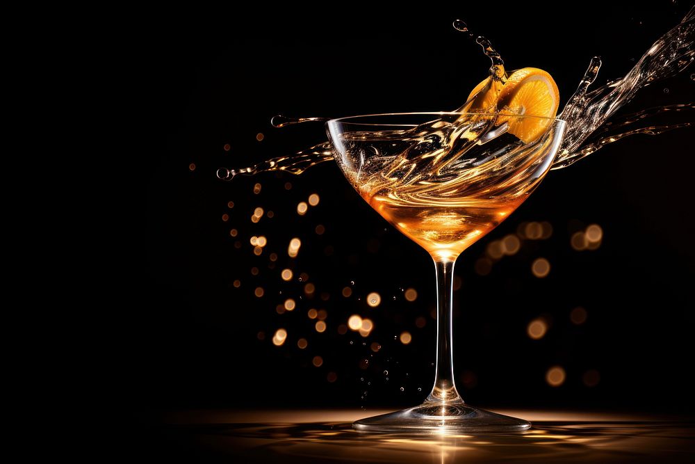 Cocktail martini motion drink. AI generated Image by rawpixel.