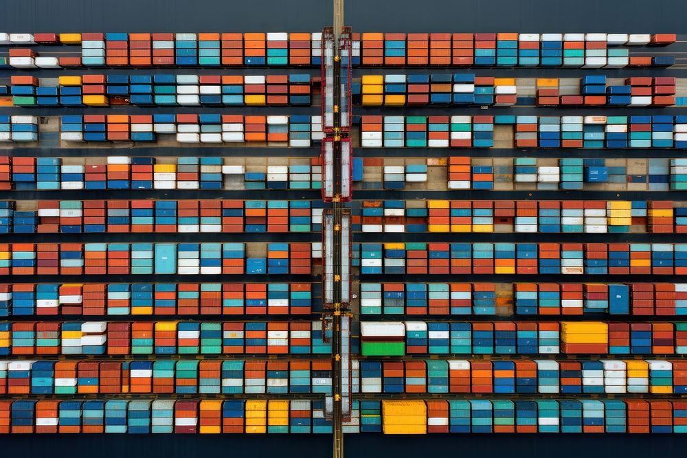 Shipping containers architecture backgrounds technology. AI generated Image by rawpixel.